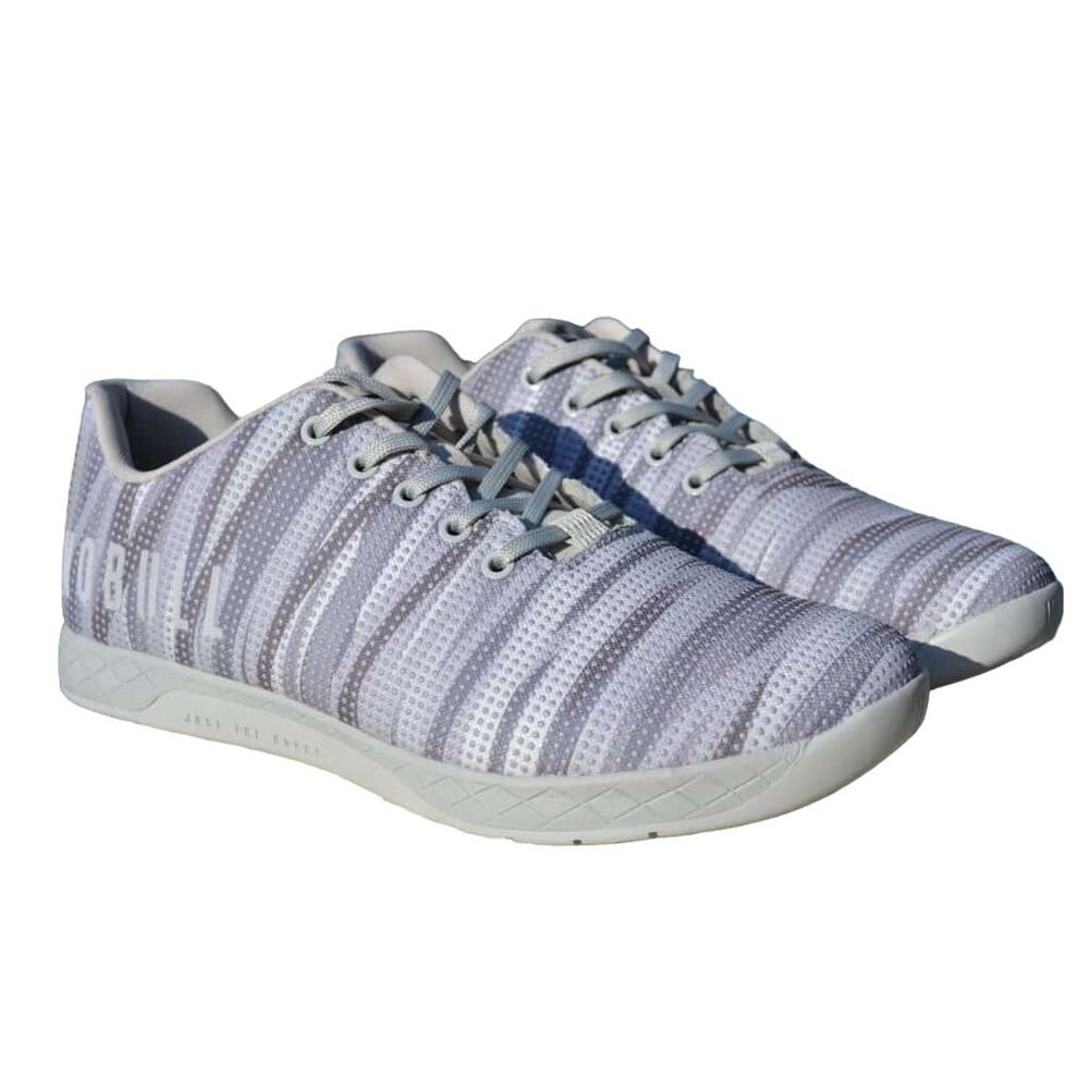 NOBULL Ice Burst Trainers Shoes Lace Up Low Top Sneakers Light Grey M11 W12.5